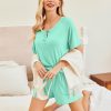 Womens Pajamas Set Short Sleeve Sleepwear 2 Piece Lounge Sets with Pockets S-XXL