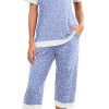 Women's Pajama Set Short Sleeve Shirt and Capri Pants Sleepwear Pjs Sets Lounge Set