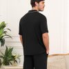 Matching Pajamas for Couples Women & Men Modal Button Down Short Sleeve Sleepwear Pjs 2 Piece Loungewear S-XXXL
