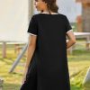 Zip Up Robes for Women Short Sleeves Zipper House Coat Short Bathrobes Lightweight Nightgown with Pockets S-3XL