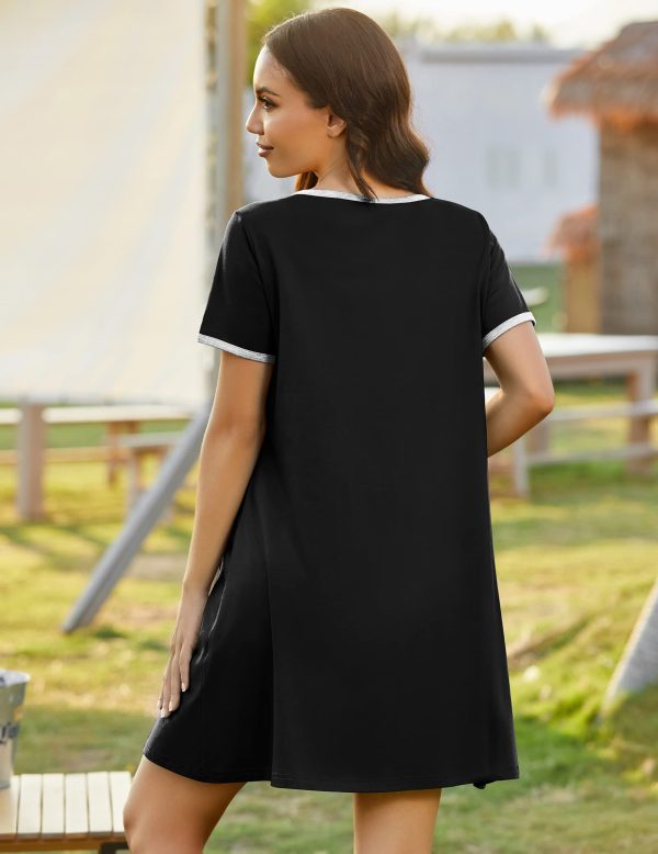 Zip Up Robes for Women Short Sleeves Zipper House Coat Short Bathrobes Lightweight Nightgown with Pockets S-3XL