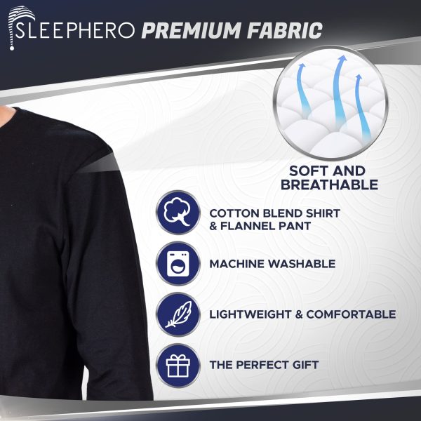 Men’s Pajama Set Pajamas For Men 2 Piece PJ Set with Cotton Flannel Men Pajama Pants and Long Sleeve Henley T-Shirt
