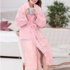 Women Robe Fleece Plush Soft, Fluffy Fuzzy Cozy Warm Lightweight Bathrobe, Shower Spa House Long Robe for Women