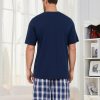 Mens Pajama Set Short Sleeve, Pajamas Made from Bamboo Pulp Viscose and Cotton Lightweight PJS for Men
