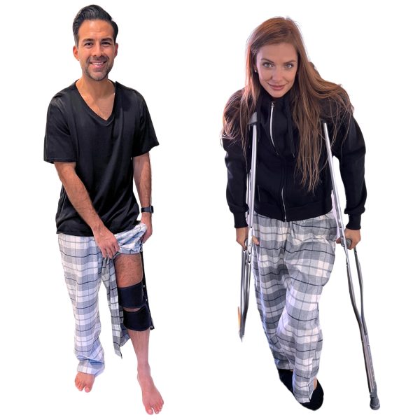 Unisex Tearaway Post Surgery Recovery Pajama Pants with Side Snaps & Pockets