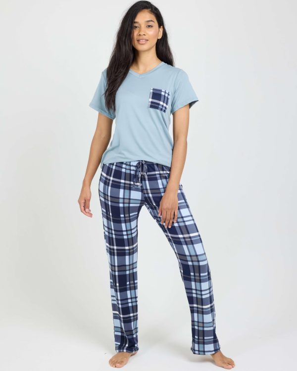2 Pack: Women's Pajama Set - Choose from Short Sleeve with Pocket or Long Sleeve without Pocket