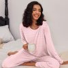 2 Pack Women's Pajama Set Soft Long Sleeve Sleepwear Loungewear Pjs Sets with Pockets S-XXL
