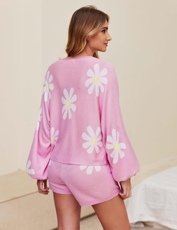 Knit Pajamas Set for Women Lounge Wear Sets Long Sleeve Sweatsuit Matching 2 Piece Outfits Casual Sweater Sets S-XXL