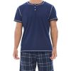 Mens Pajamas Set Short Sleeve, Pajamas for Men Soft Comfy, Mens Sleepwear Pjs Set with Pockets