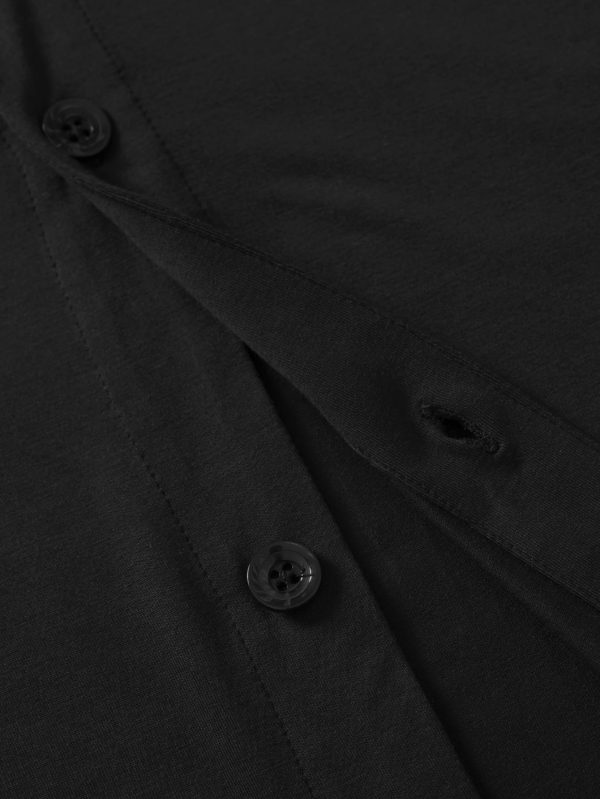 Men's Viscose Pajama Top Button Up Sleep Shirt