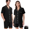 Matching Pajamas for Couples Women & Men Modal Button Down Short Sleeve Sleepwear Pjs 2 Piece Loungewear S-XXXL