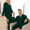 Matching Couple Christmas Pajamas Set Modal Long Sleeve Button-Down Sleepwear Family Festival Party Xmas PJs Sets