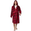 Mens Robe, Hooded Fleece Bathrobe for Men, Plush Long Warm Robe for Male Bath Spa