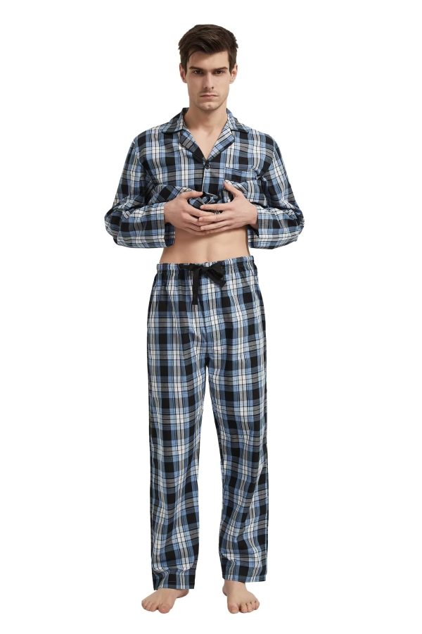 cotton pajama set for men 100% cotton pajamas soft PJS