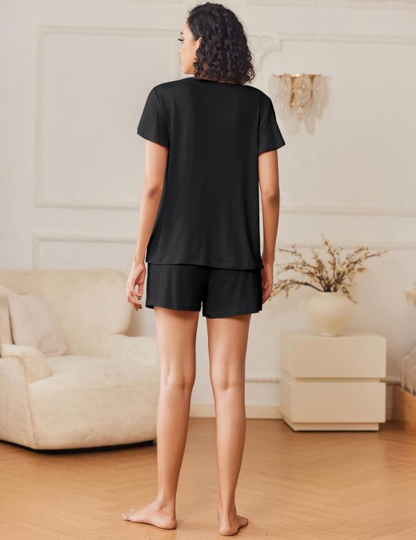 2 Pack Women's Pajamas Set Soft Ruffle Sleeve Pjs Set Casual V Neck Lounge Set with Pockets