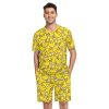 Men's Short Sleeve Pajama Set Summer Pj Short Set 2 Piece Loungewear Sleepwear with Pockets