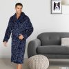 Men's Paisley Corel Robe, Navy