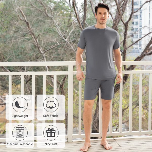 Mens Pajama Sets Shorts - Cool Pajamas Summer Pyjama PJS Loungewear Set - Pajamas Shorts PJ Sleepwear Sets for Men