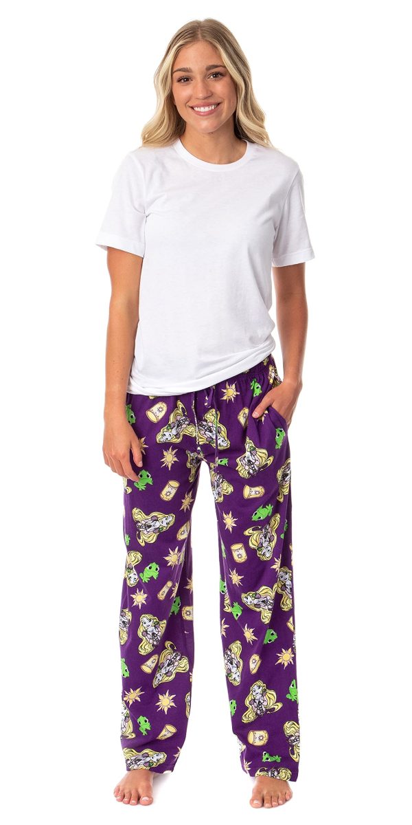 Disney Tangled Adult Rapunzel Pascal and Lanterns Pajama Lounge Sleep Pants for Men and Women