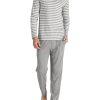 Men's Cotton Pajama Set Soft Long Sleeve Sleepwear Comfy Loungewear PJs with Pockets