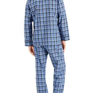 Men's Long Sleeve Plain Weave Pajama Set