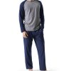 Mens Pajamas Set - Soft Pj Sets for Men Long Sleeve Pajamas Men Cotton Mens Pjs Sets Loungewear with Pockets