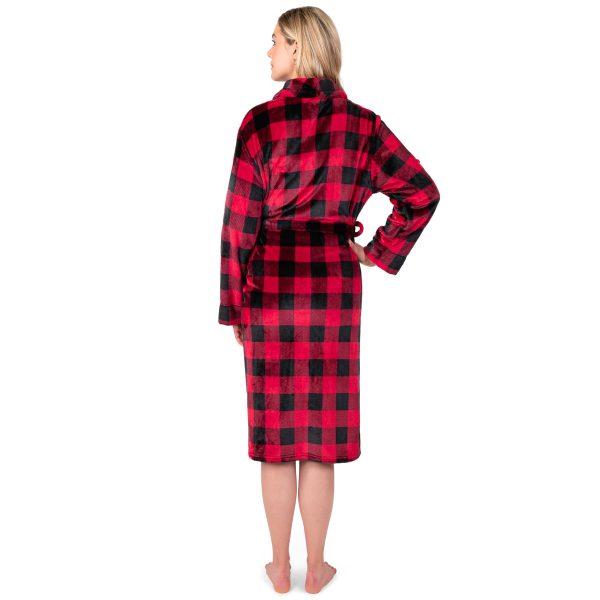 Robes For Women, Fleece Soft Fluffy Bathrobe, Plush Cozy Long Spa Robe