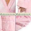 Soft Plush Women Fleece Robe, Cozy Warm Bathrobe, Fuzzy Female Long Spa Robe