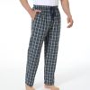 Mens Pajama Pants 100% Cotton Plaid Sleep & Lounge Pants, PJ Bottoms with Pockets and Button Fly