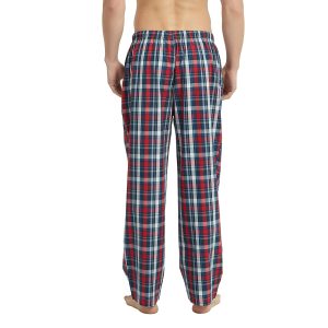 Men's Cotton Woven Pajama Pants, Soft Lounge Pajama Pants with big pockets for Men Plaid Pj Bottoms