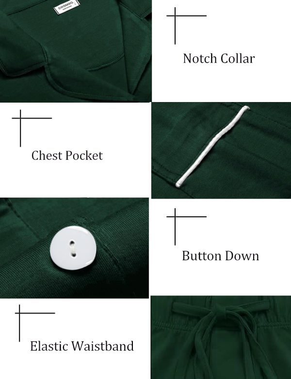 Matching Couple Christmas Pajamas Set Modal Long Sleeve Button-Down Sleepwear Family Festival Party Xmas PJs Sets