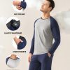 Mens Pajamas Set - Soft Pj Sets for Men Long Sleeve Pajamas Men Cotton Mens Pjs Sets Loungewear with Pockets