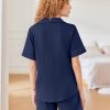 Cotton Pajamas for Women Set Short Sleeve Sleepwear Soft Button Down Pj Loungewear