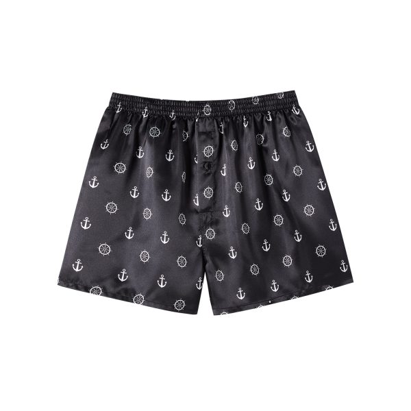 Mens Satin Boxer Shorts Pack, Silk Feeling Sleep Shorts Underwear with Button Fly, Silky Pajama Bottoms for Men