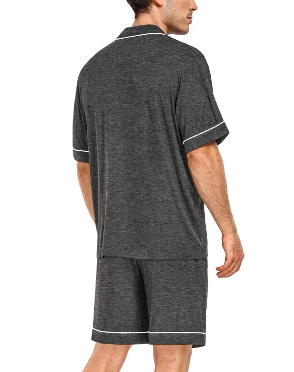 Couple Matching Pajamas Set Short-sleeve PJ Women & Men 2Pcs Loungewear Button Down Sleepwear Pjs Sets