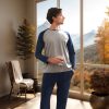 Mens Pajamas Set - Soft Pj Sets for Men Long Sleeve Pajamas Men Cotton Mens Pjs Sets Loungewear with Pockets
