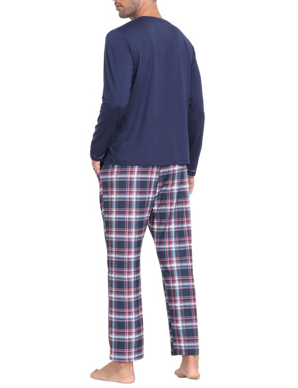 Pajama Sets for Men & Women Long Sleeve 2 Piece Sleepwear Loungewear Sets Soft PJ's with Pockets