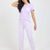 2 Pack: Women's Pajama Set - Choose from Short Sleeve with Pocket or Long Sleeve without Pocket