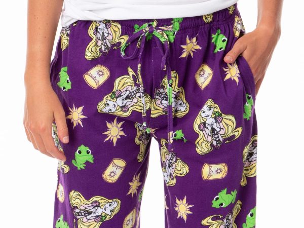 Disney Tangled Adult Rapunzel Pascal and Lanterns Pajama Lounge Sleep Pants for Men and Women
