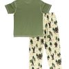 Pajama Sets for Men, Short Sleeve Cotton Pajama Shirt and Pants with Funny Animal Prints, Comfy Pajamas for Men