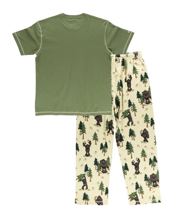 Pajama Sets for Men, Short Sleeve Cotton Pajama Shirt and Pants with Funny Animal Prints, Comfy Pajamas for Men