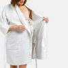 Women's Terry Bathrobe; Kimono Style; Front Pockets