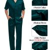 Mens 3pcs Pajamas Set Silk Satin Short Sleeve Sleepwear Button Down Pjs Classic Loungewear Nightwear