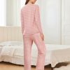 2 Pack Women Pajama Long Sleeve Sleepwear Soft Loungewear Pjs Sets with Pockets S-XXL
