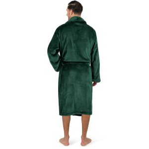 Mens Soft Robe Bathrobe for Men, Lightweight Fleece Male Robe Long Bath Shower Spa