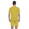 Men's Short Sleeve Pajama Set Summer Pj Short Set 2 Piece Loungewear Sleepwear with Pockets