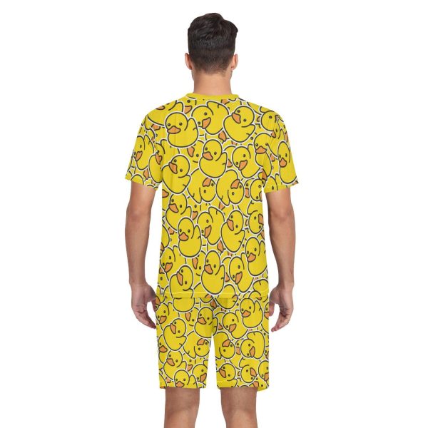 Men's Short Sleeve Pajama Set Summer Pj Short Set 2 Piece Loungewear Sleepwear with Pockets