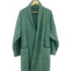 Pure Cotton Terrycloth Robe for Men,100% Cotton Bathrobe Towel with Long Sleeve Cozy Soft Plush Shawl Collar,One Size
