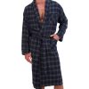 Men's Flannel Sleep Robe, Flannel Bathrobe for Men, Shawl Collar Winter Plaid Robe Perfect for Men and Women