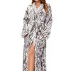 Womens Bathrobe Ladies Fleece Plush Warm Long Robes Fleece Nightgown Sleepwear